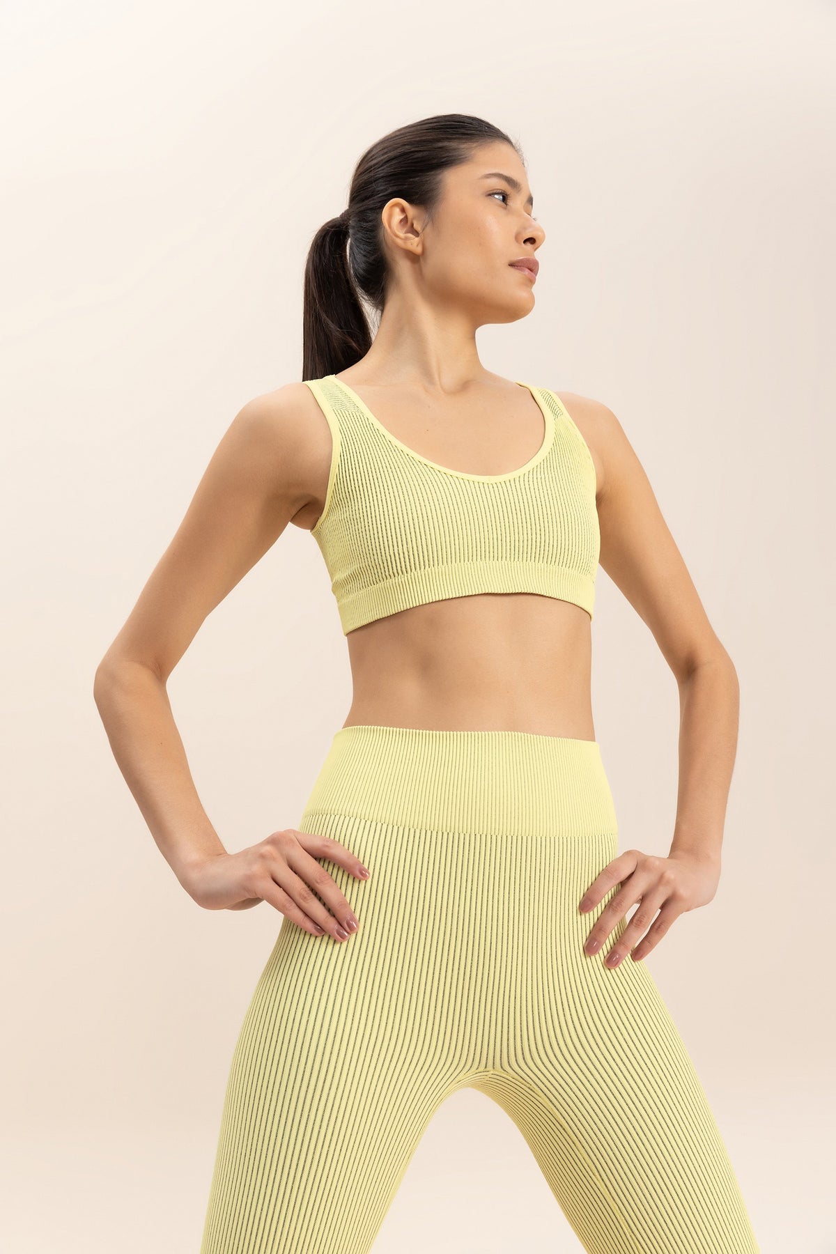 Rib Classic Seamless V-neck Sports Bra